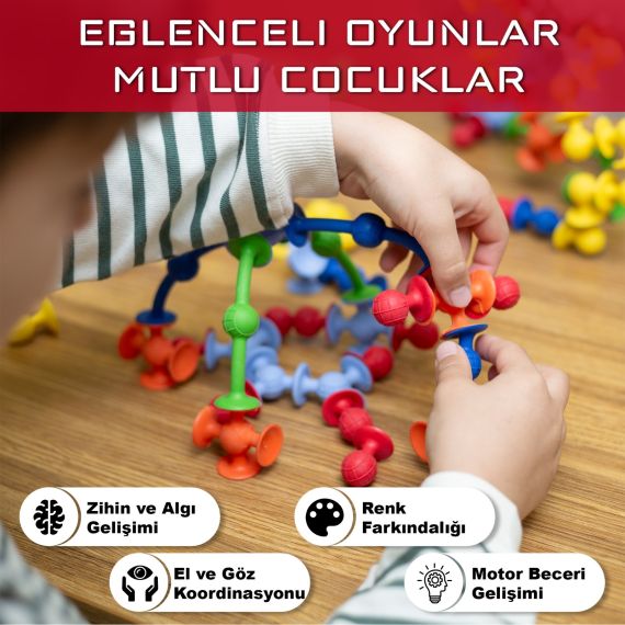 Vakum Molekül 25 Parça Yapı Taşları Fidget Duyusal Eğitici Oyuncak